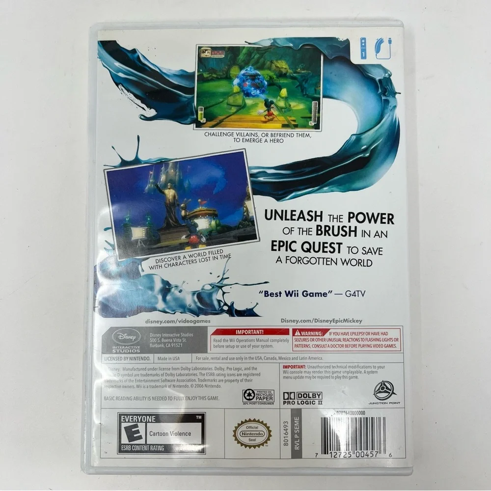 Wii Disney Epic Mickey Video Game